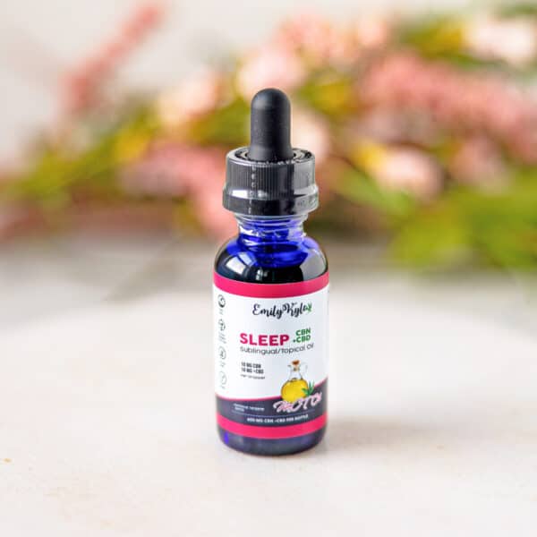 A picture of Emily Kyles CBN sleep oil.