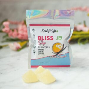 A picture of Emily Kyles Bliss Sleep Gummies.